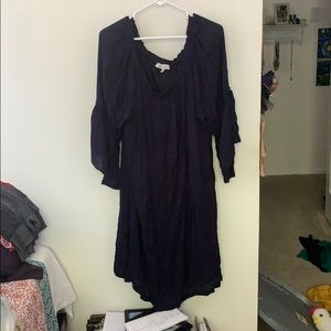 Off the shoulder navy blue dress